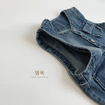 ベスト キッズベスト マルチポケットデニムベストジャケット【mh0006686】