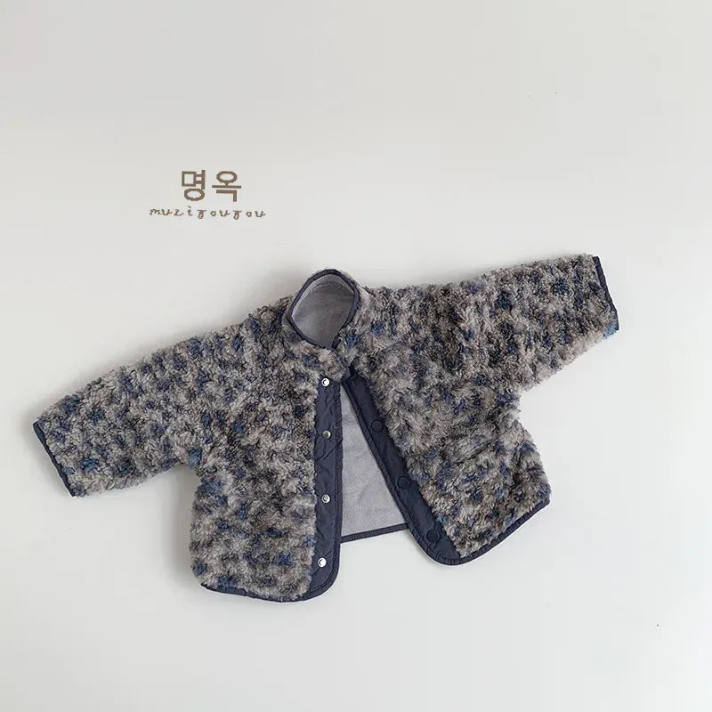 ショートコート・ジャケット・ジャンパー キッズアウター レオパードヒョウ柄ファーフリースブルゾンジャケット【mh0007589】