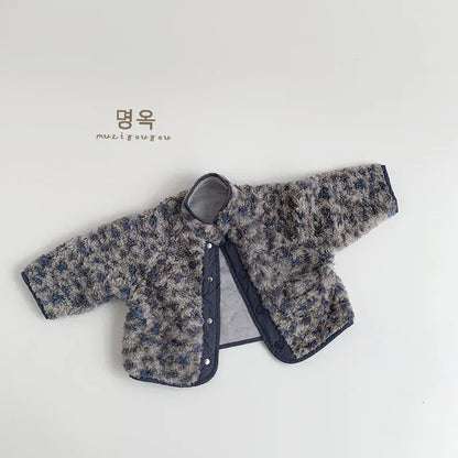 ショートコート・ジャケット・ジャンパー キッズアウター レオパードヒョウ柄ファーフリースブルゾンジャケット【mh0007589】