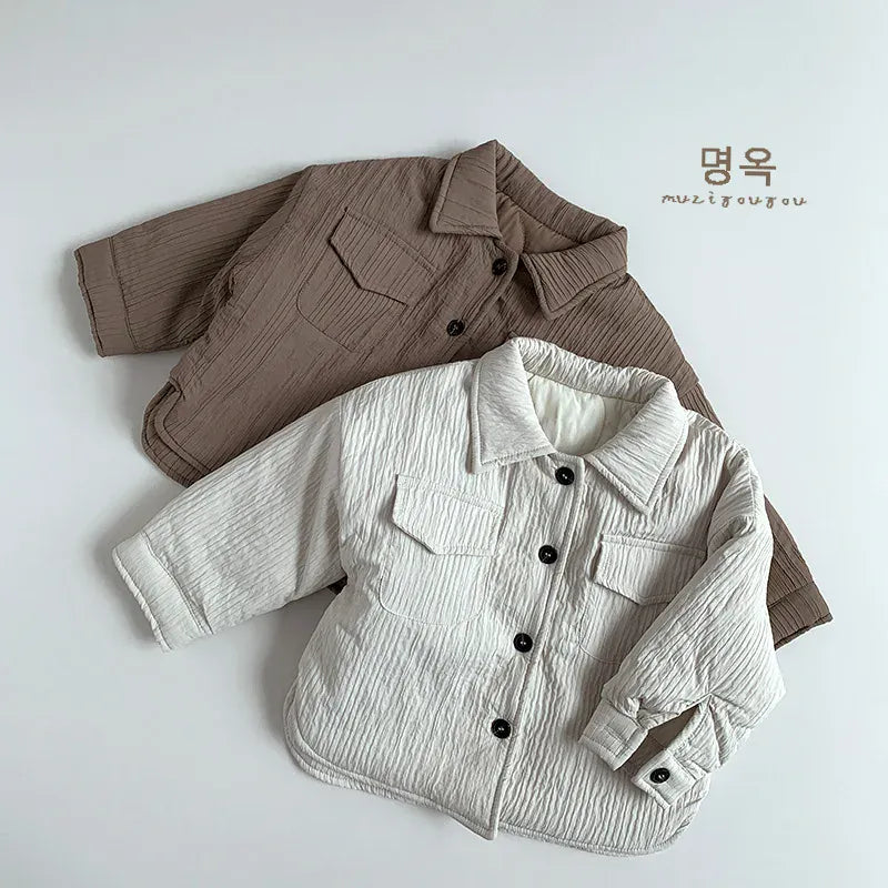 ショートコート・ジャケット・ジャンパー キッズアウター 裏キルティング厚手シャツジャケット【mh0007744】