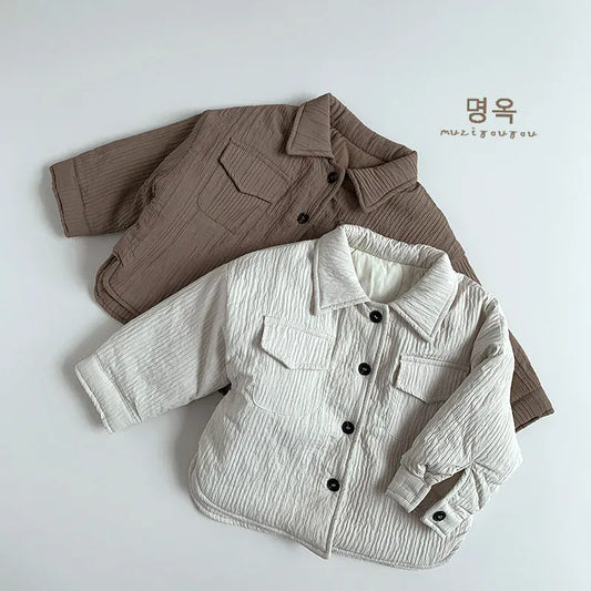 ショートコート・ジャケット・ジャンパー キッズアウター 裏キルティング厚手シャツジャケット【mh0007744】