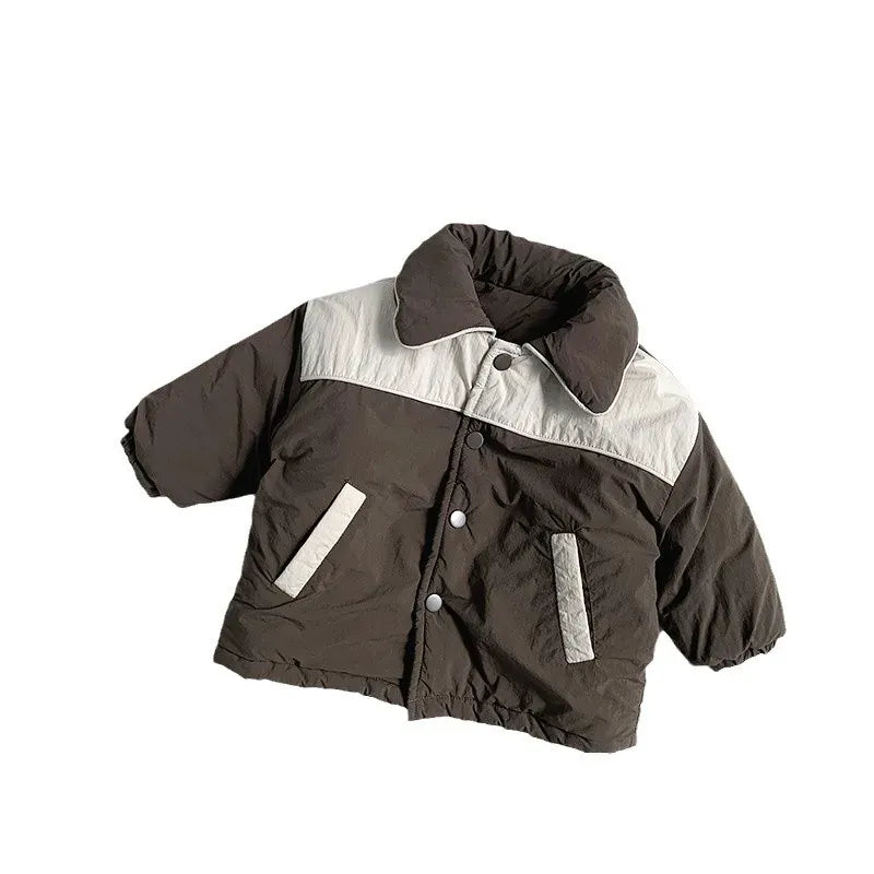 ショートコート・ジャケット・ジャンパー キッズアウター パッチワーク切り替えパデッドジャケットコート【mh0008102】