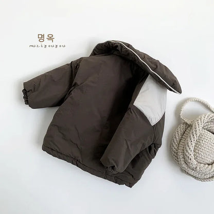 ショートコート・ジャケット・ジャンパー キッズアウター パッチワーク切り替えパデッドジャケットコート【mh0008102】