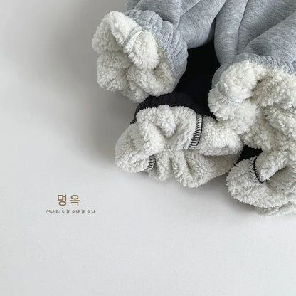 ロングパンツ・スウェットパンツ キッズパンツ バイカラー裏ボアフリースロングスウェットパンツ【mh0008164】