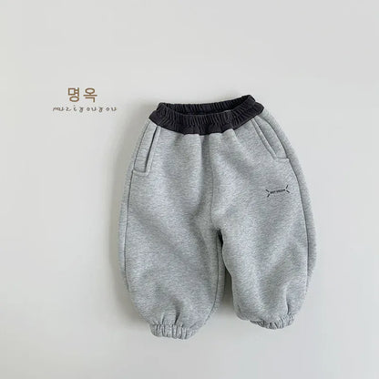 ロングパンツ・スウェットパンツ キッズパンツ バイカラー裏ボアフリースロングスウェットパンツ【mh0008164】