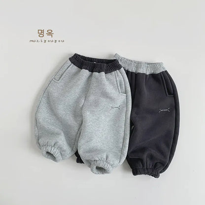 ロングパンツ・スウェットパンツ キッズパンツ バイカラー裏ボアフリースロングスウェットパンツ【mh0008164】