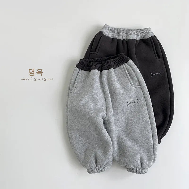 ロングパンツ・スウェットパンツ キッズパンツ バイカラー裏ボアフリースロングスウェットパンツ【mh0008164】