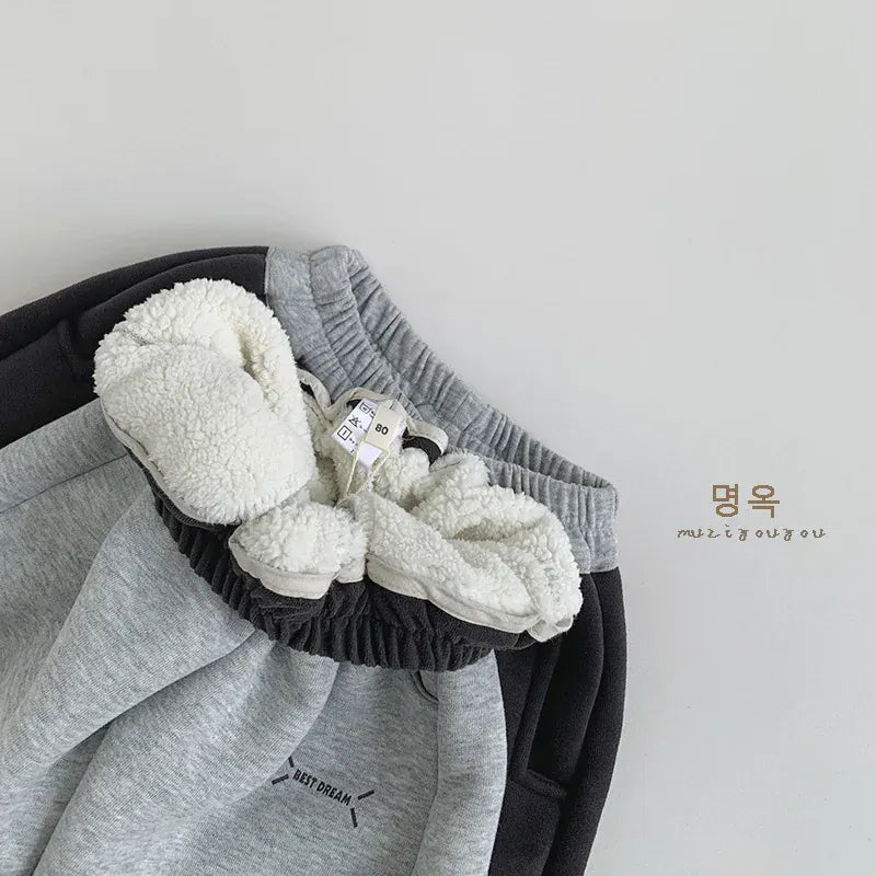 ロングパンツ・スウェットパンツ キッズパンツ バイカラー裏ボアフリースロングスウェットパンツ【mh0008164】