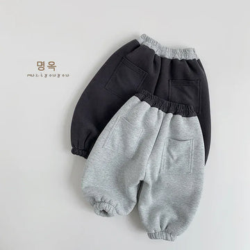 ロングパンツ・スウェットパンツ キッズパンツ バイカラー裏ボアフリースロングスウェットパンツ【mh0008164】