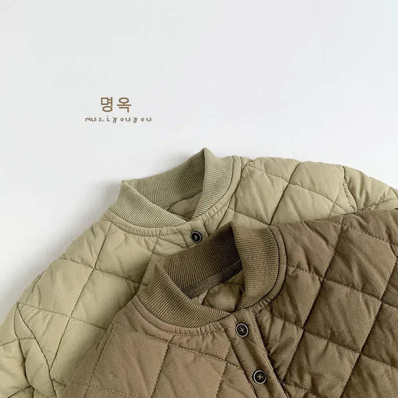 トレーナー・フーディ キッズトップス スタンドカラーキルティングプルオーバー【mh0008165】