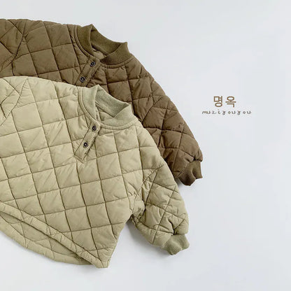 トレーナー・フーディ キッズトップス スタンドカラーキルティングプルオーバー【mh0008165】