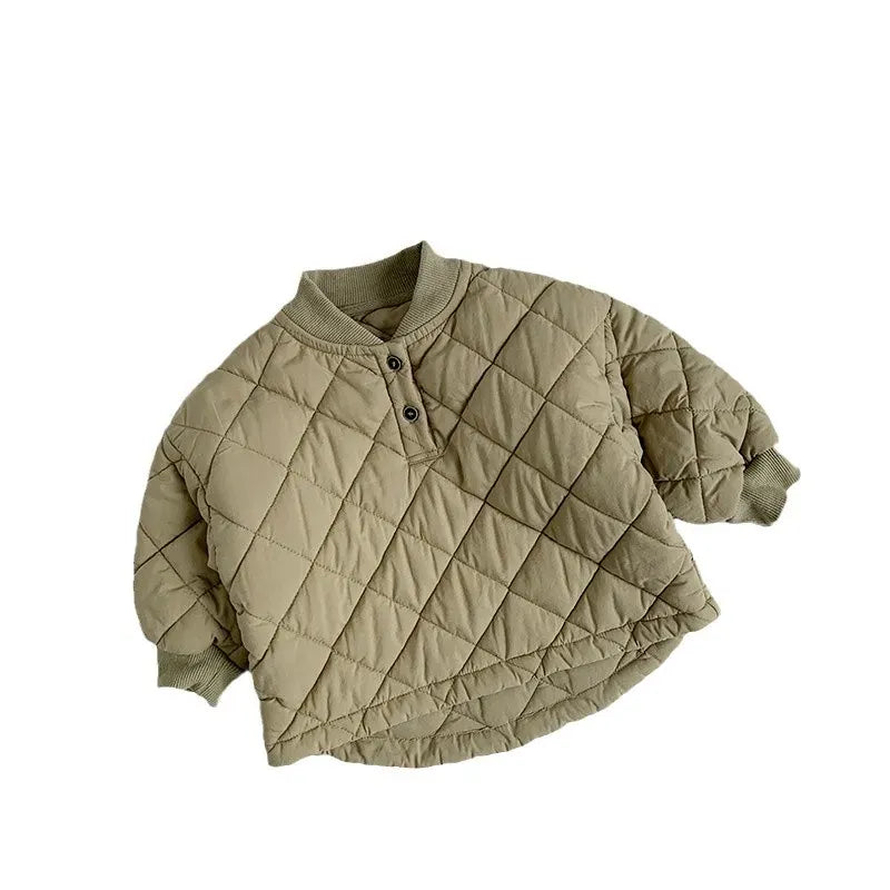 トレーナー・フーディ キッズトップス スタンドカラーキルティングプルオーバー【mh0008165】