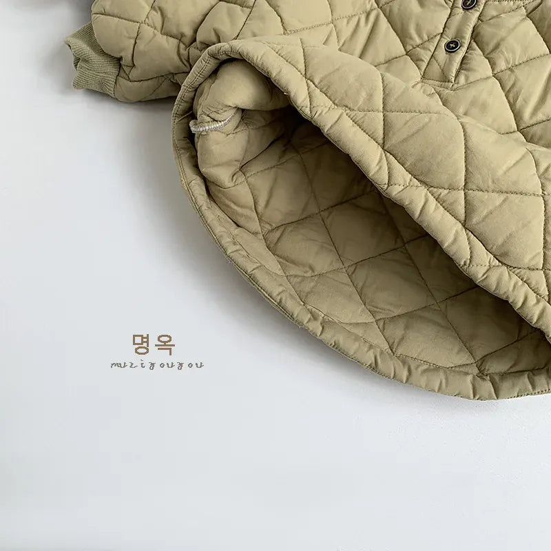 トレーナー・フーディ キッズトップス スタンドカラーキルティングプルオーバー【mh0008165】