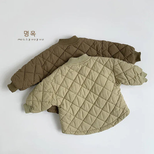 トレーナー・フーディ キッズトップス スタンドカラーキルティングプルオーバー【mh0008165】