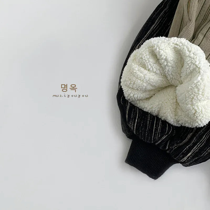 ロングパンツ・スウェットパンツ キッズパンツ コーデュロイストライプ裏フリースロングパンツ【mh0008167】