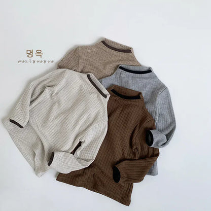 ニット・セーター キッズトップス ボトルネックリブニット長袖セーター【mh0008170】