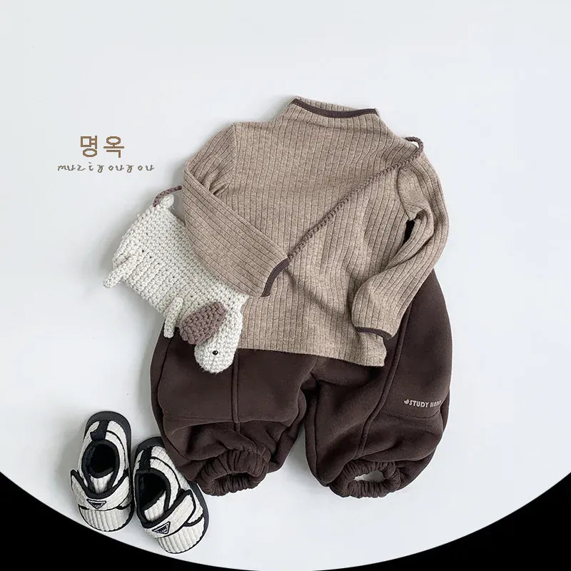 ニット・セーター キッズトップス ボトルネックリブニット長袖セーター【mh0008170】