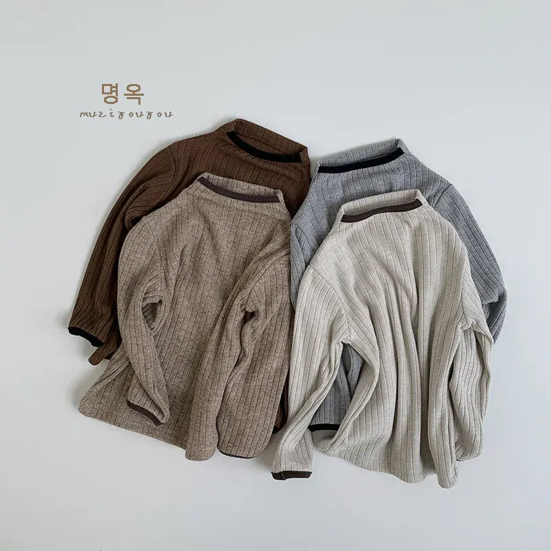 ニット・セーター キッズトップス ボトルネックリブニット長袖セーター【mh0008170】