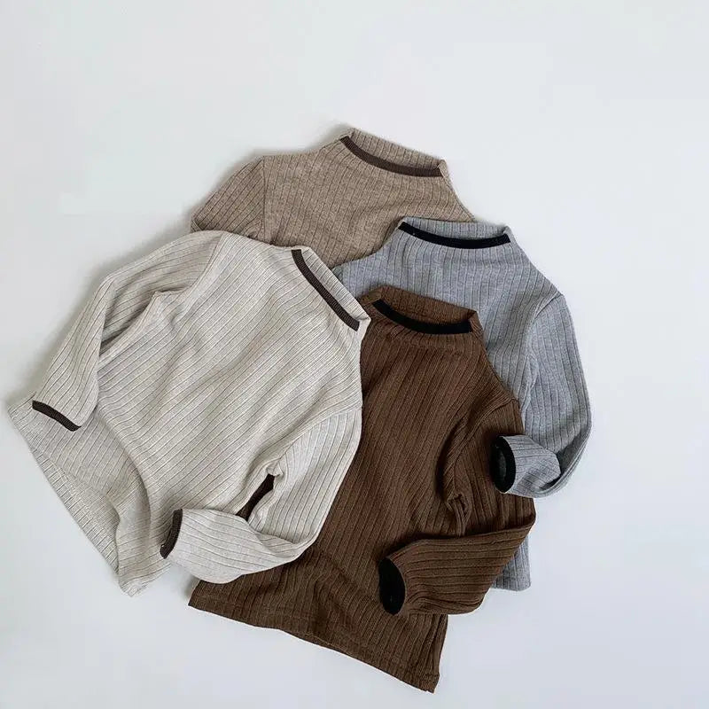 ニット・セーター キッズトップス ボトルネックリブニット長袖セーター【mh0008170】