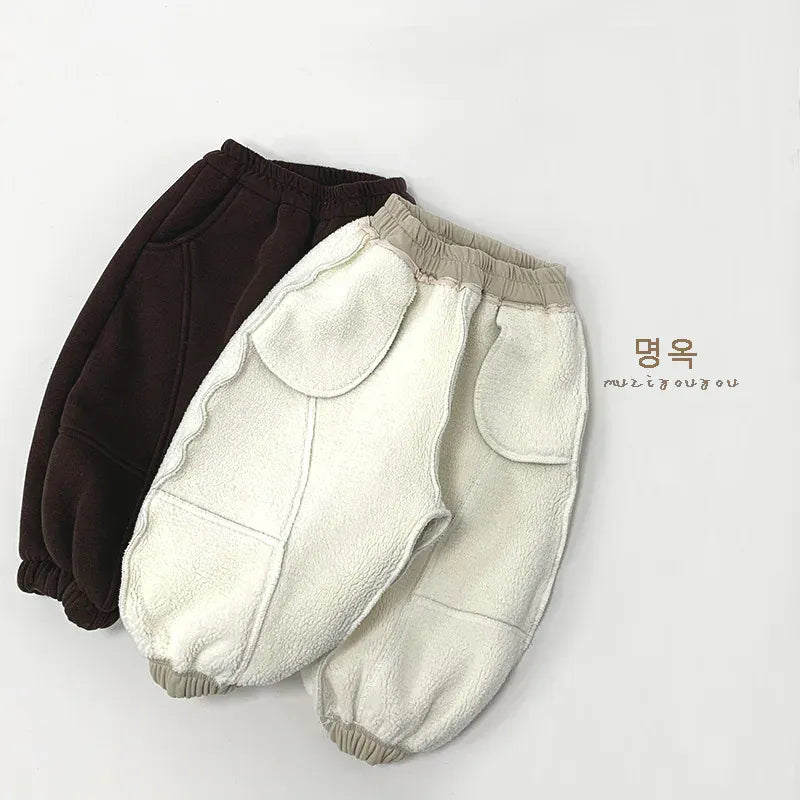 ロングパンツ・スウェットパンツ キッズパンツ 裏ボアフリーススポーツスタイルロングスウェットパンツ【mh0008171】