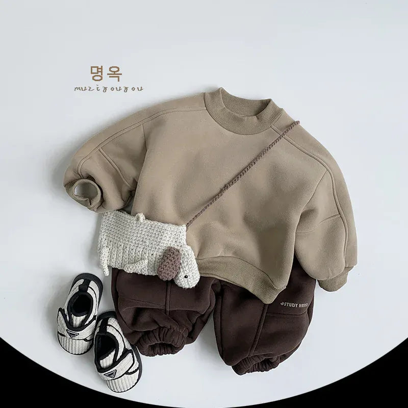 ロングパンツ・スウェットパンツ キッズパンツ 裏ボアフリーススポーツスタイルロングスウェットパンツ【mh0008171】