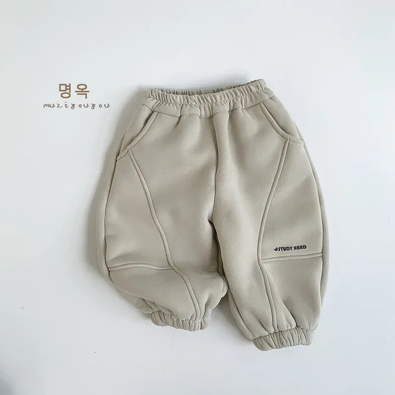 ロングパンツ・スウェットパンツ キッズパンツ 裏ボアフリーススポーツスタイルロングスウェットパンツ【mh0008171】