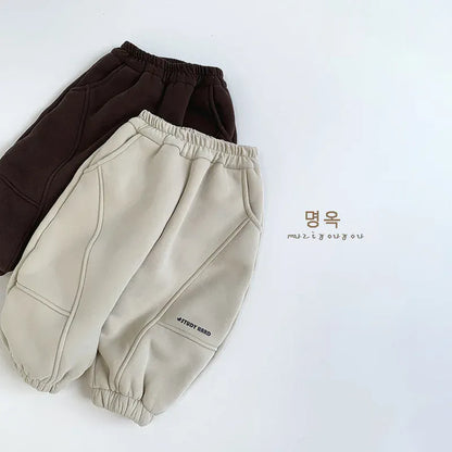 ロングパンツ・スウェットパンツ キッズパンツ 裏ボアフリーススポーツスタイルロングスウェットパンツ【mh0008171】