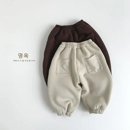 ロングパンツ・スウェットパンツ キッズパンツ 裏ボアフリーススポーツスタイルロングスウェットパンツ【mh0008171】