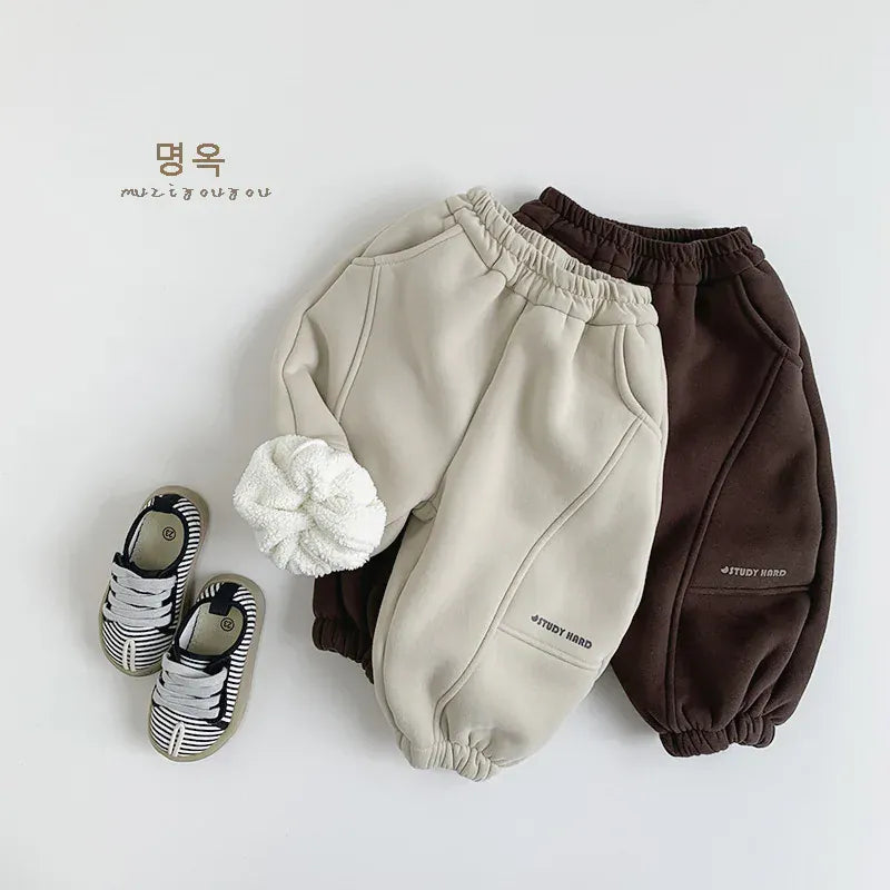 ロングパンツ・スウェットパンツ キッズパンツ 裏ボアフリーススポーツスタイルロングスウェットパンツ【mh0008171】