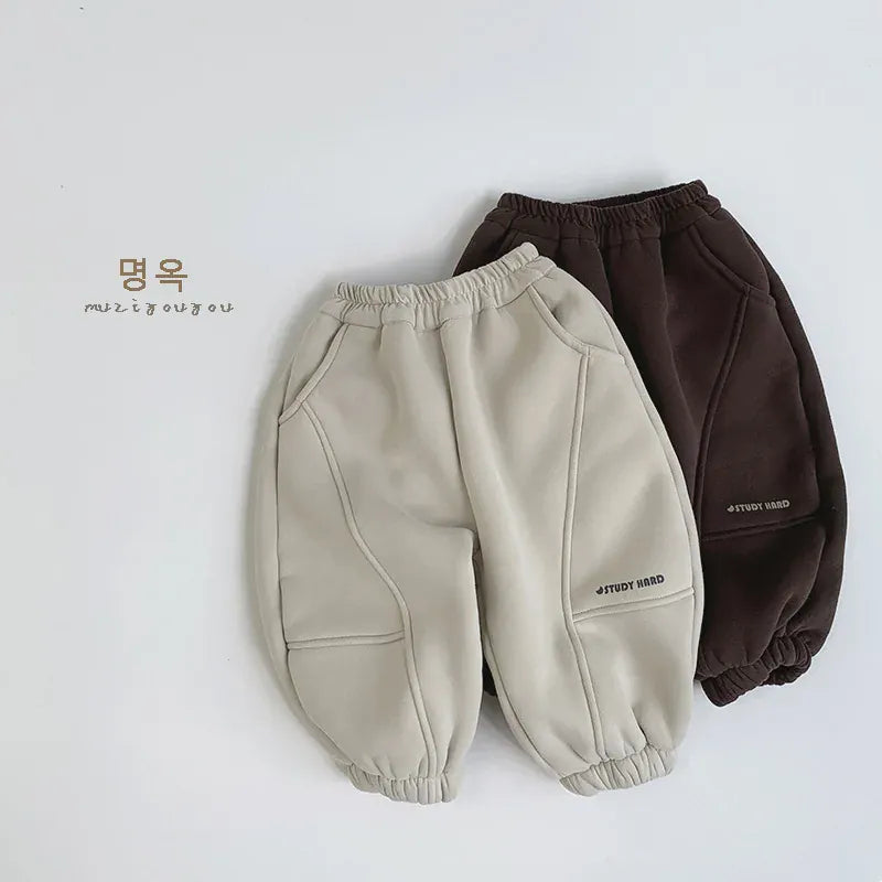 ロングパンツ・スウェットパンツ キッズパンツ 裏ボアフリーススポーツスタイルロングスウェットパンツ【mh0008171】