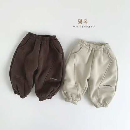 ロングパンツ・スウェットパンツ キッズパンツ 裏ボアフリーススポーツスタイルロングスウェットパンツ【mh0008171】