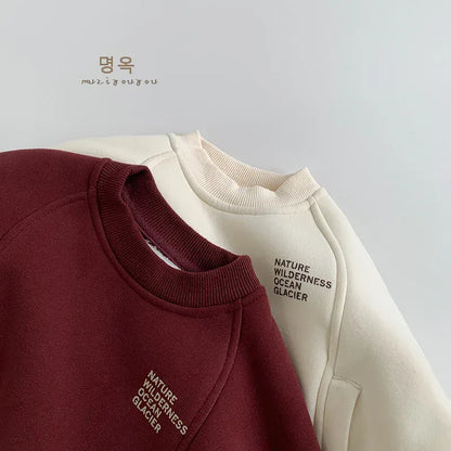 トレーナー・フーディ キッズトップス 裏ボアフリース切り替えデザイン長袖スウェットトレーナー【mh0008172】