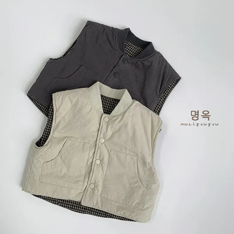 ベスト キッズベスト シンプルパデッドアウターベスト【mh0008389】