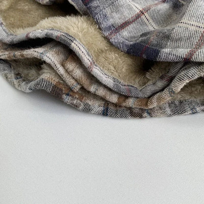 長袖シャツ・ブラウス キッズトップス レトロチェック裏フリース長袖シャツ【mh0008393】