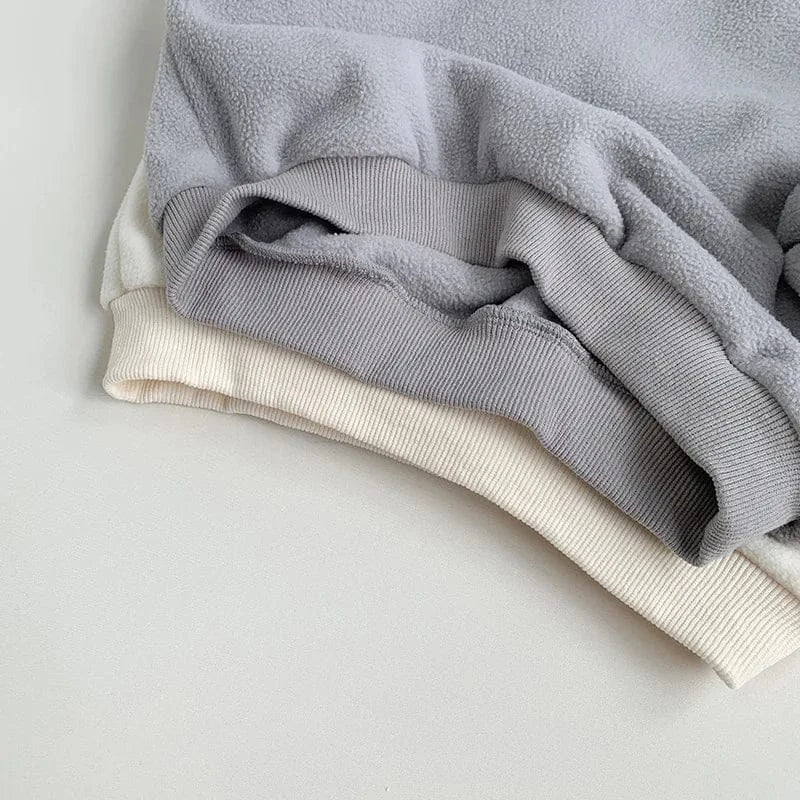 トレーナー・フーディ キッズトップス 裏フリースキルティングパッチワーク長袖スウェットトレーナー【mh0008400】