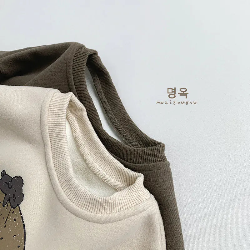 トレーナー・フーディ キッズトップス ハンバーガープリント長袖スウェットトレーナー【mh0008404】