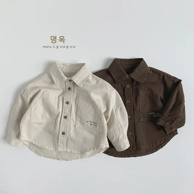 長袖シャツ・ブラウス キッズトップス ビッグポケットロゴ長袖シャツ【mh0008850】