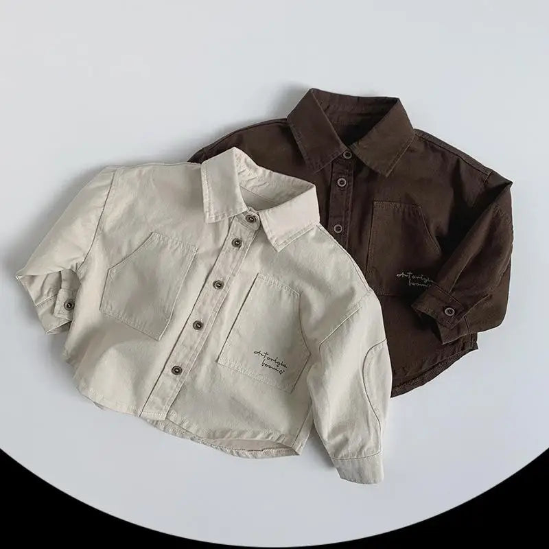 長袖シャツ・ブラウス キッズトップス ビッグポケットロゴ長袖シャツ【mh0008850】