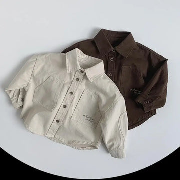 長袖シャツ・ブラウス キッズトップス ビッグポケットロゴ長袖シャツ【mh0008850】