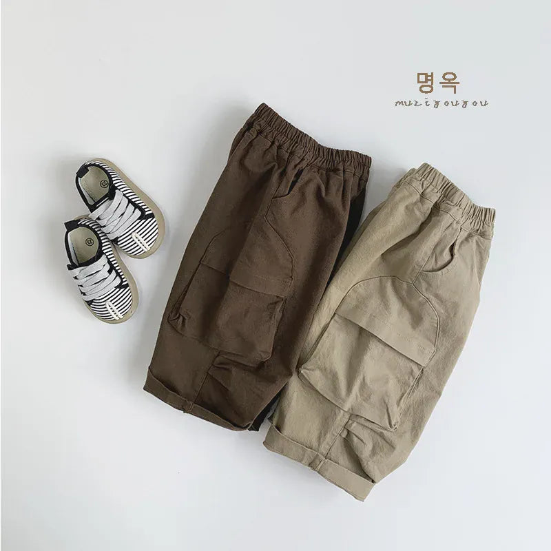 ロングパンツ・スウェットパンツ キッズパンツ ビッグポケットロングルーズワイドパンツ【mh0008855】