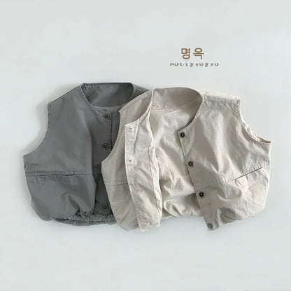 ベスト キッズベスト シンプル前あきルーズベスト【mh0008861】
