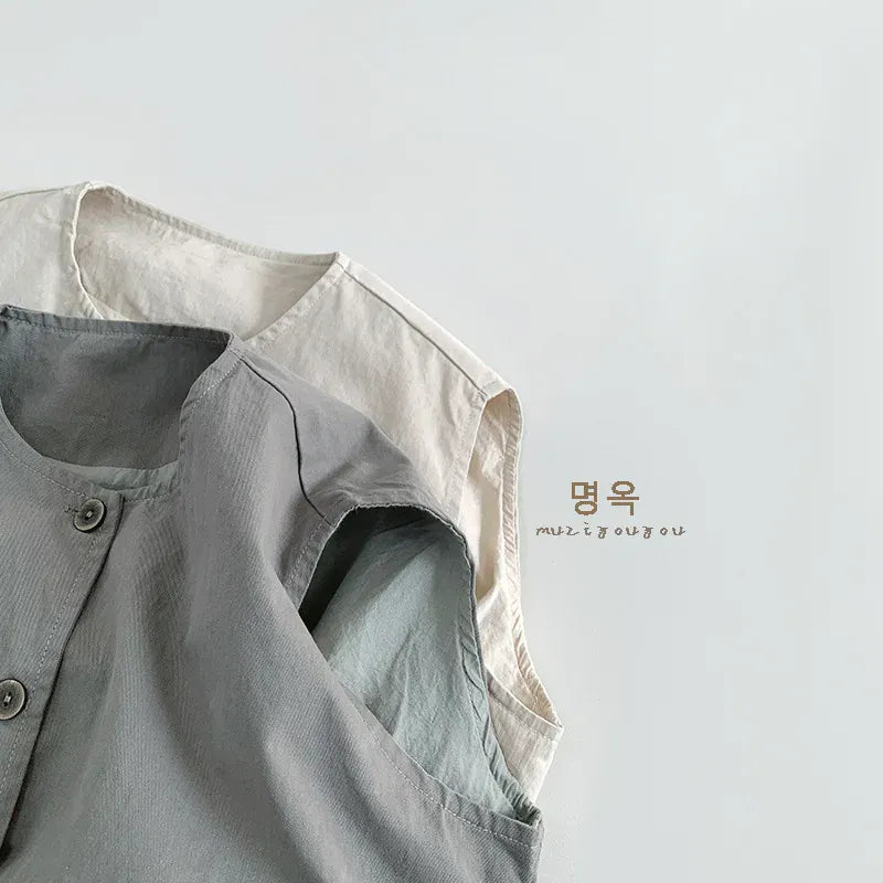 ベスト キッズベスト シンプル前あきルーズベスト【mh0008861】