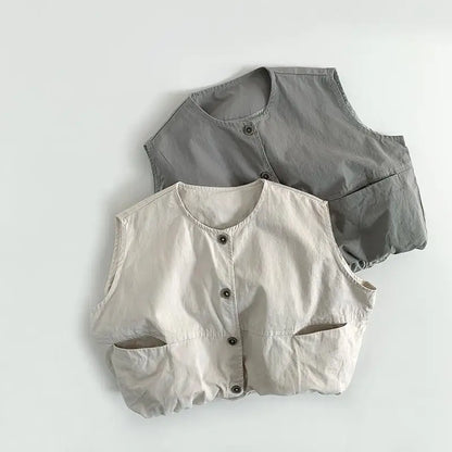 ベスト キッズベスト シンプル前あきルーズベスト【mh0008861】