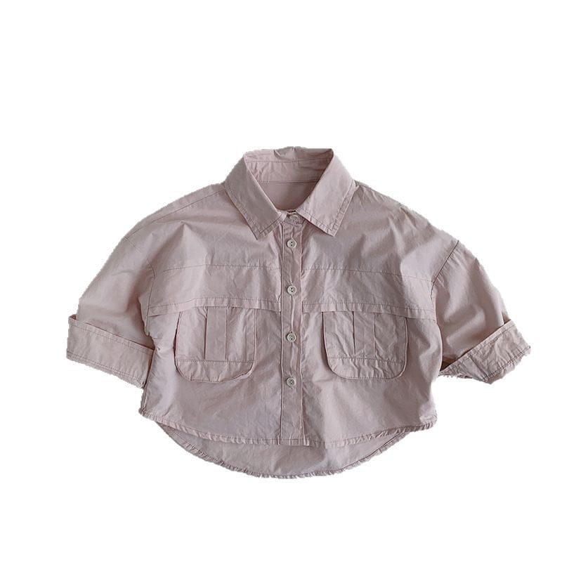 長袖シャツ・ブラウス 薄手フラップポケット長袖シャツ【mh0009575】