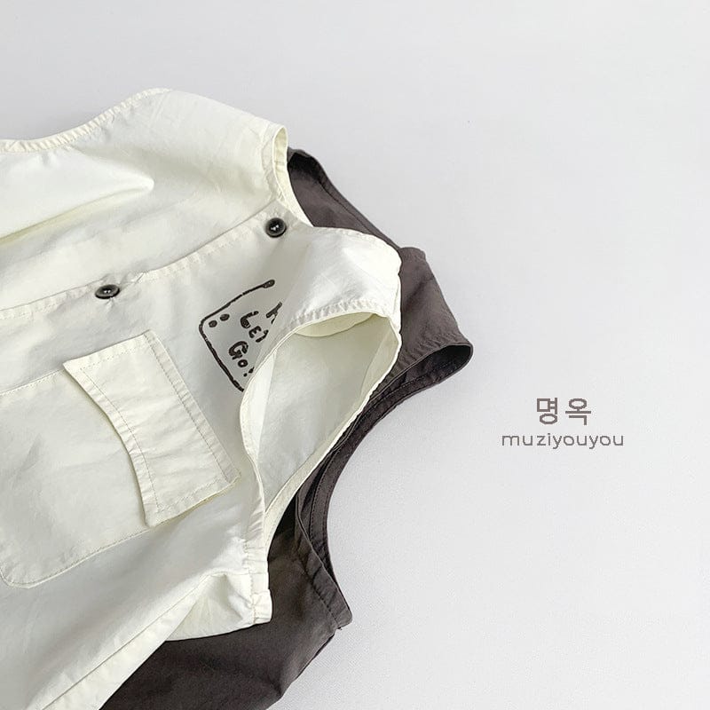 ベスト ワンポイントロゴフロントオープンベスト【mh0009586】