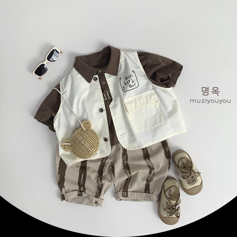 ベスト ワンポイントロゴフロントオープンベスト【mh0009586】