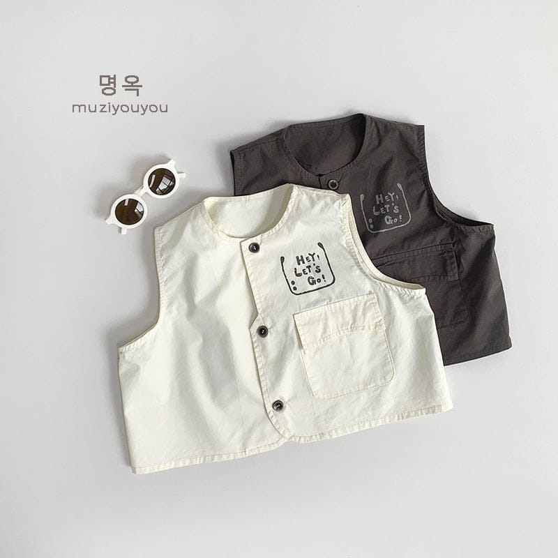 ベスト ワンポイントロゴフロントオープンベスト【mh0009586】