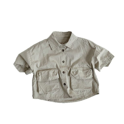 半袖シャツ・ブラウス コットン薄手ワークウェアシャツ【mh0009590】