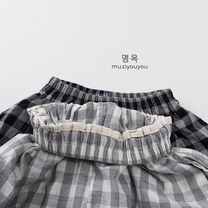 ロングパンツ・スウェットパンツ チェッククロップドバルーンイージーパンツ【mh0009799】