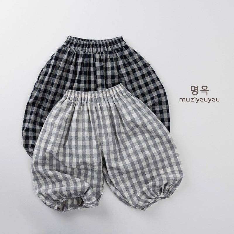 ロングパンツ・スウェットパンツ チェッククロップドバルーンイージーパンツ【mh0009799】